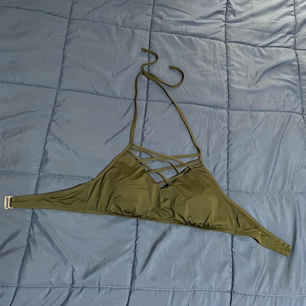 Mossimo army green bathing suit top size d/dd